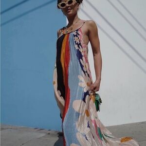 knee length dresses for ladies Off-White Shell Garden Maxi Dress  FARM Rio